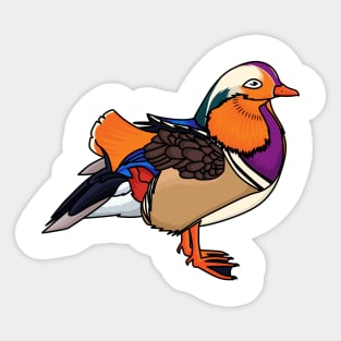 Colorful mandarin duck illustration Sticker